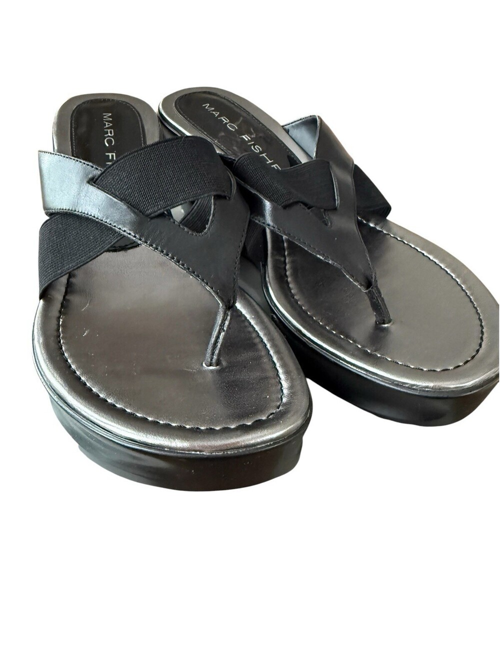 Marc Fisher MF Tailor Multi Leather Wedge Heel Slip Ons Size 8. Comes With Box